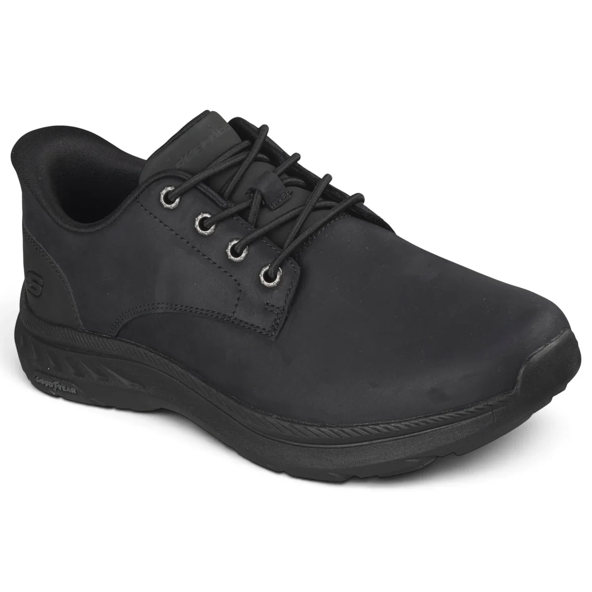 Skechers Pollard Colt Slip-ins nahkaiset kävelykengät musta