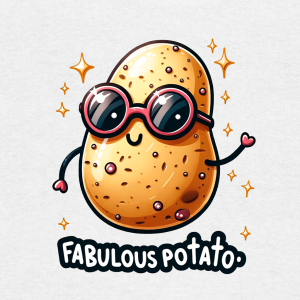 Printti t-paita Fabulous Potato: Klassinen, pidempi leikkaus