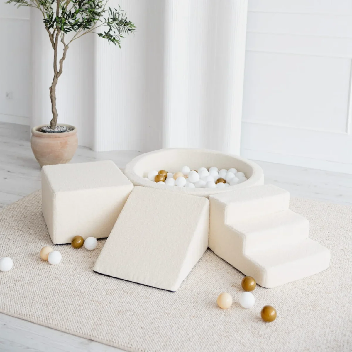 Leikkimoduuli + Pallomeri, Boucle Cream - Image 3
