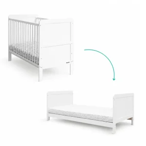 Woodies, Pinnasänky 2 IN 1 Classic Cot Bed 70x140 cm, White