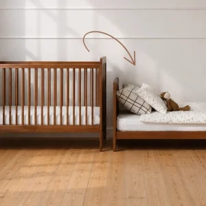 Woodies, Pinnasänky 2 IN 1 Classic Cot Bed 70x140 cm, Pähkinä